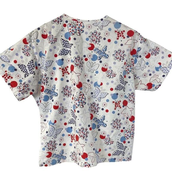 Bundle of 2 Peaches Scrub Tops. No size tag. See measurements for fit. - Picture 2 of 6